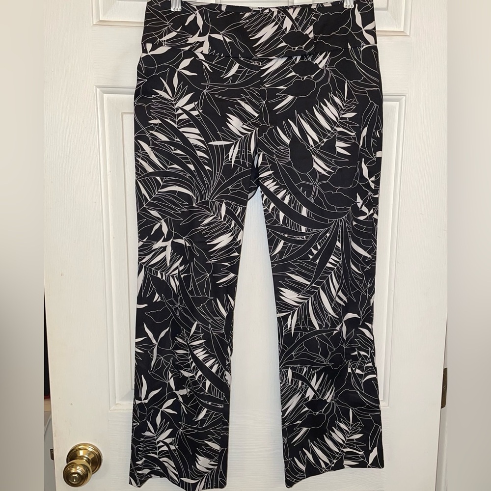 Vintage Cache Black & White Tropical Capris